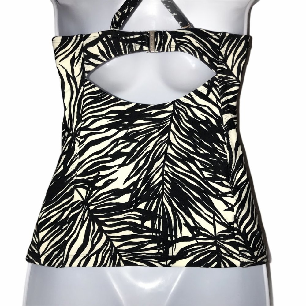 Athleta Black Hawaiian Leaf Tankini Top 34 B/C - Picture 8 of 8